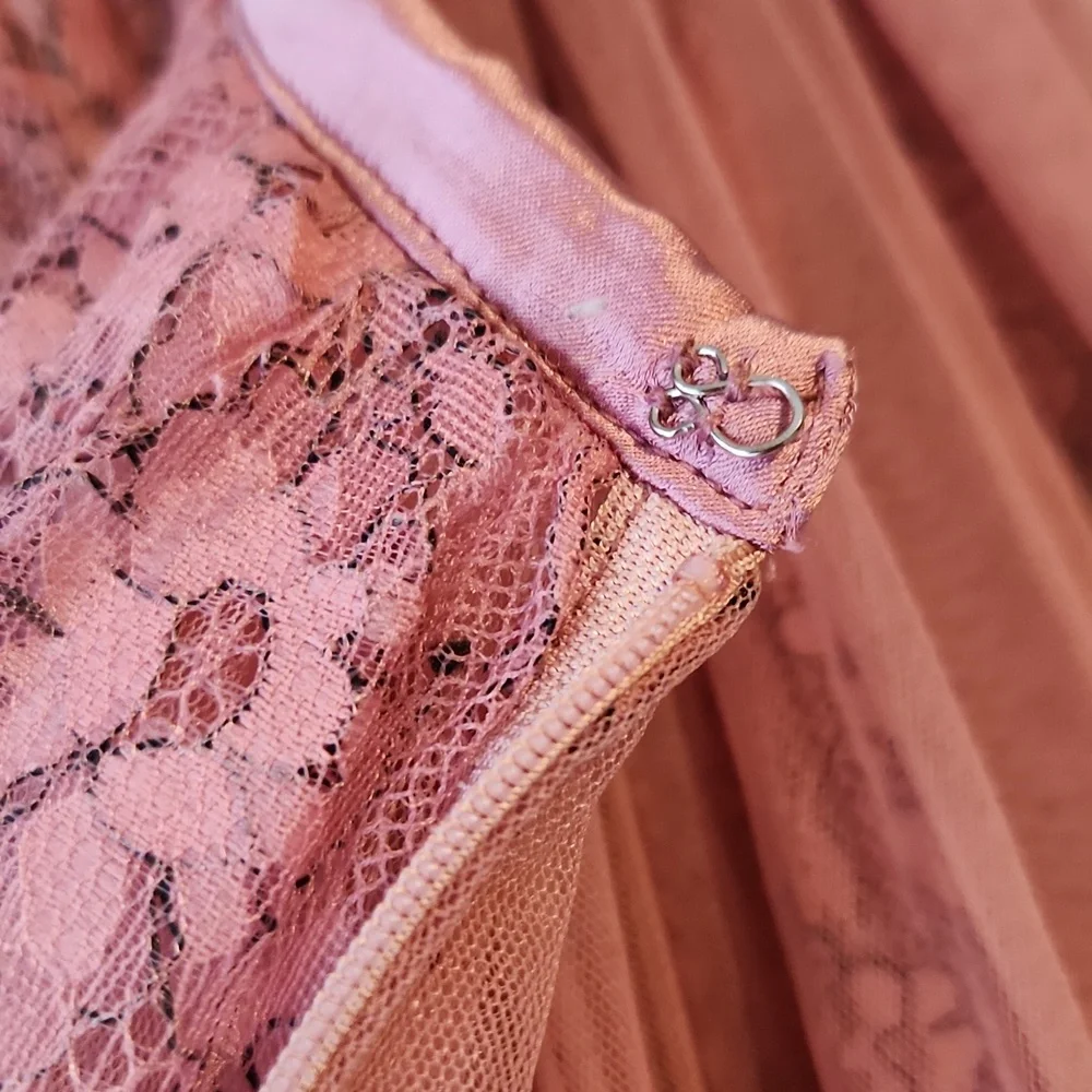 Brenda Knight x Free People Anne Tulle Maxi Skirt Mauve Pink Fairy Cottage - Picture 12 of 13